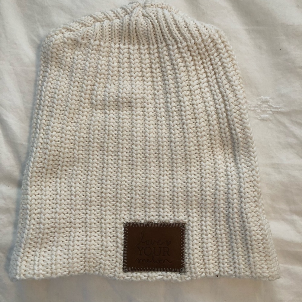 Love Your Melon beanie in cream
